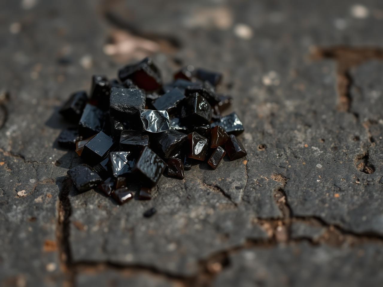 Rohes Shilajit-Harz auf Steinoberfläche